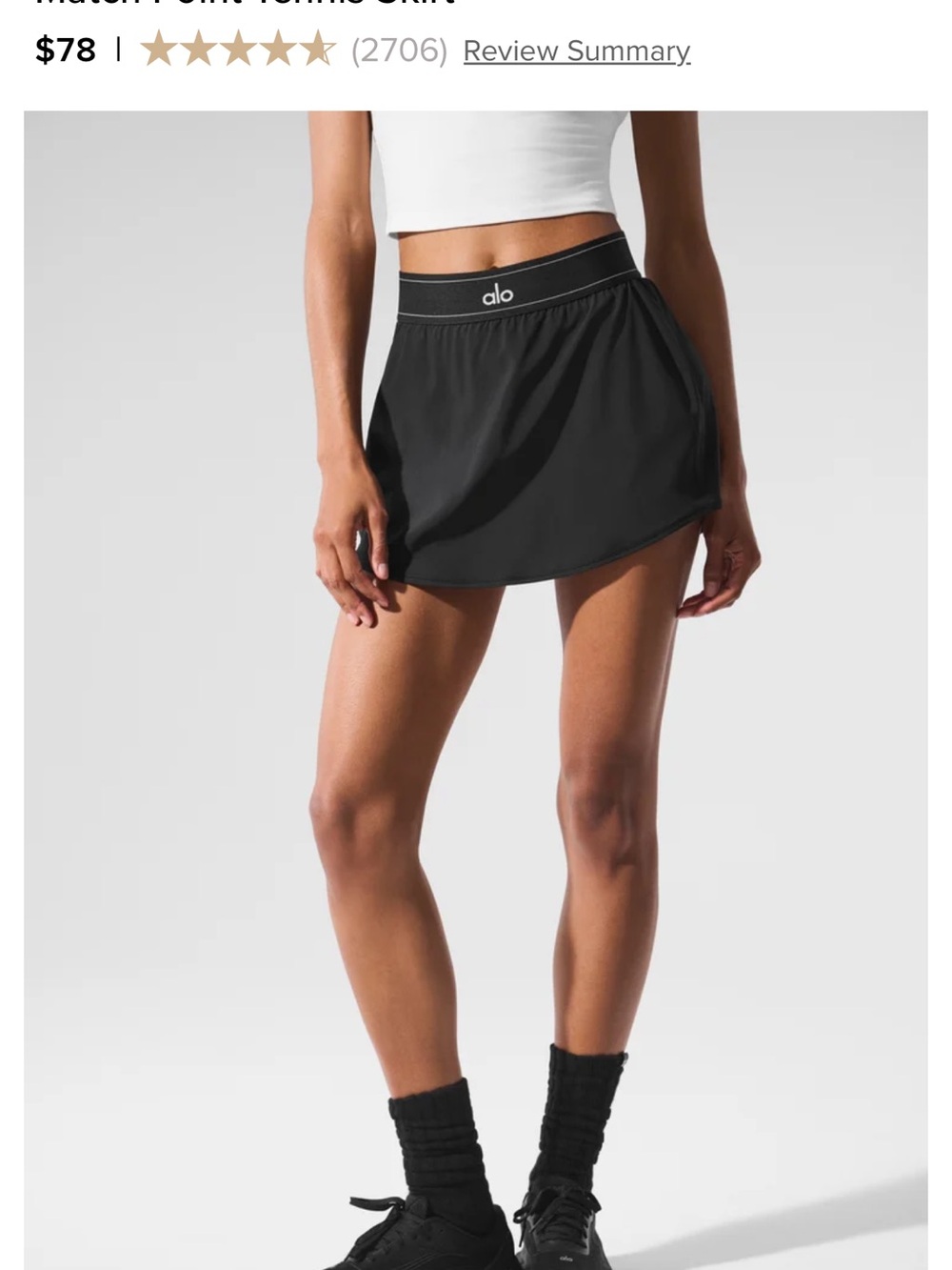 ALO Yoga Match Point Tennis Skirt size Small